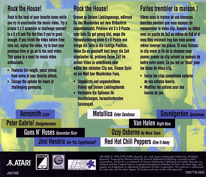 Vid Grid (CD) box art for Jaguar